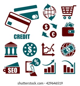 credit icon set