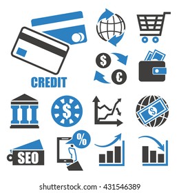 credit icon set
