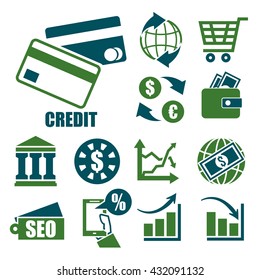 credit icon set