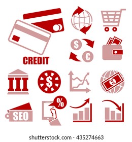 credit icon set