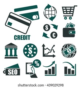 credit icon set