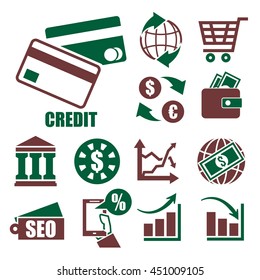 credit icon set