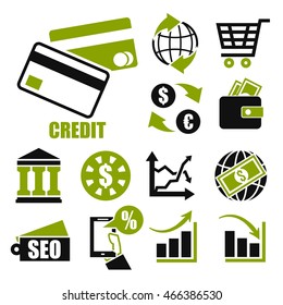 credit icon set
