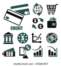 credit icon set