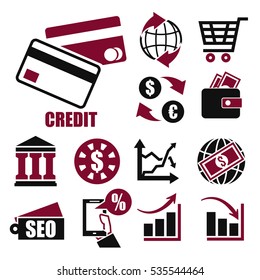 credit icon set