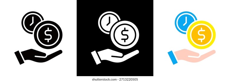 Ilustración vectorial de glifo de conjunto de iconos de crédito