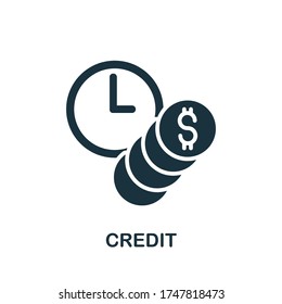 Icono de crédito. Elemento sencillo de la colección bancaria. Icono de crédito creativo para diseño web, plantillas, infografías y más