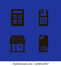 credit icon. credit vector icons set shop, pos terminal, calculator and gift card