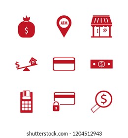 credit icon. credit vector icons set money cash, credit card, credit card lock and pos terminal