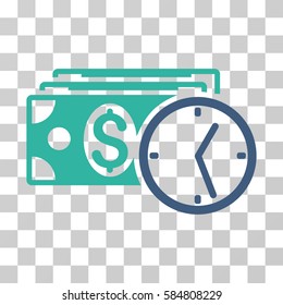 Credit icon. Vector illustration style is flat iconic bicolor symbol, cobalt and cyan colors, transparent background. Designed for web and software interfaces.