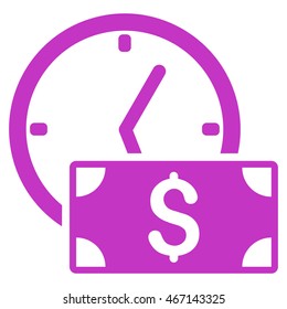 Credit icon. Vector style is flat iconic symbol with rounded angles, violet color, white background.