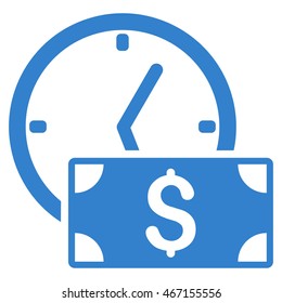 Credit icon. Vector style is flat iconic symbol with rounded angles, cobalt color, white background.