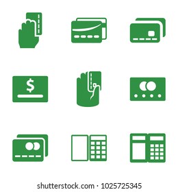 Credit icons. set of 9 editable filled credit icons such as dollar card
