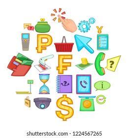 Credit icons set. Cartoon set of 25 credit vector icons for web isolated on white background