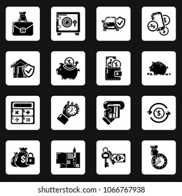 Credit icons set. Simple illustration of 16 credit vector icons for web