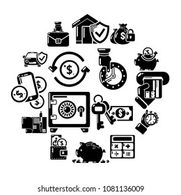 Credit icons set. Simple illustration of 16 credit vector icons for web