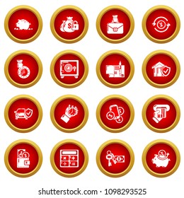 Credit icons set. Simple illustration of 16 credit vector icons for web