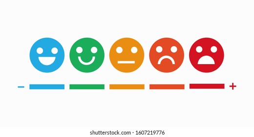 Credit indicator with mood face sad and cheerful.  Vector illustration.
