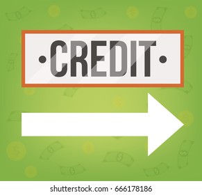 Credit isolated bank sign. Vector flat cartoon illustration