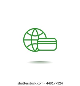  Credit kard icon flat.