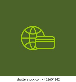  Credit kard icon flat.