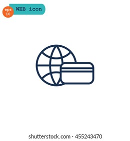  Credit kard icon flat.