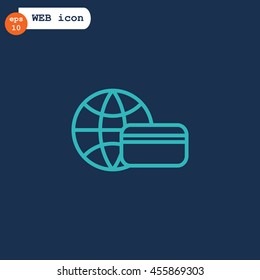  Credit kard icon flat.