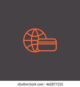  Credit kard icon flat.