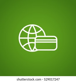  Credit kard icon flat.