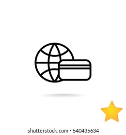  Credit kard icon flat.