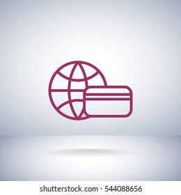  Credit kard icon flat.