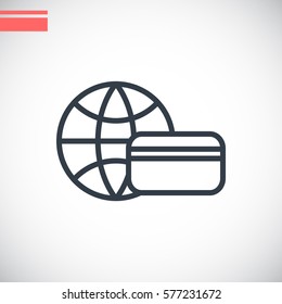  Credit kard icon flat.