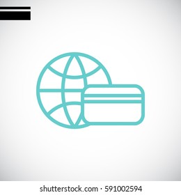  Credit kard icon flat.