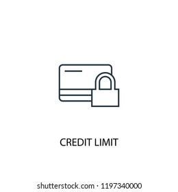 Credit Limit Concept Line Icon. Simple Element Illustration. Credit Limit Concept Outline Symbol Design. Can Be Used For Web And Mobile UI/UX