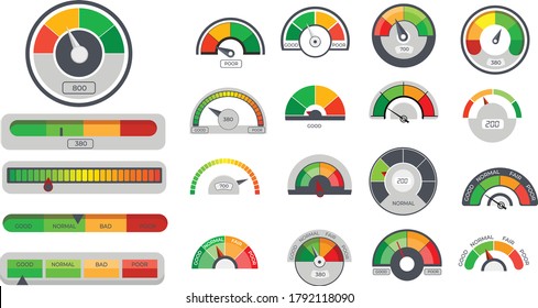 Credit limit gauges icons Free Vector
