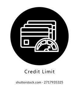 Credit Limit Icon Button, Mini Illustration Relate To Payment Service. Use For Modern Concept, Ui, Ux Web And App Development.