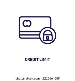 credit limit icon from general collection. Thin linear credit limit, credit, limit outline icon isolated on white background. Line vector credit limit sign, symbol for web and mobile