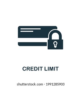 Credit Limit Icon. Simple Creative Element. Filled Monochrome Credit Limit Icon For Templates, Infographics And Banners