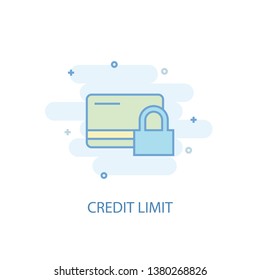 Credit Limit Line Concept. Simple Line Icon, Colored Illustration. Credit Limit Symbol Flat Design. Can Be Used For UI/UX