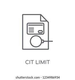 credit limit linear icon. Modern outline credit limit logo concept on white background from General collection. Suitable for use on web apps, mobile apps and print media.