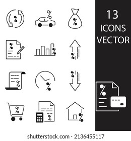 Credit and Loan icons set . Credit and Loan pack symbol vector elements for infographic web