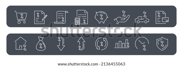 Credit and Loan icons set . Credit\
and Loan pack symbol vector elements for infographic\
web