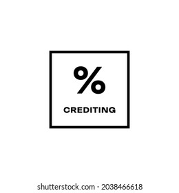 Credit and loan processing black line icon. Percentage crediting concept. Trendy flat isolated outline symbol, sign used for: illustration, logo, app, design, web, dev, ui, ux, gui. Vector EPS 10