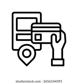 Ilustración vectorial de línea de ícono de Locación de crédito