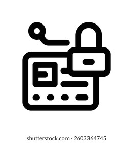 credit lock line icon. Clean and minimalist vector icon for websites, mobile apps, presentations, and logos. Fully scalable and customizable for any project.