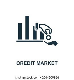 Credit Market icon. Monochrome sign from market economy collection. Creative Credit Market icon illustration for web design, infographics and more