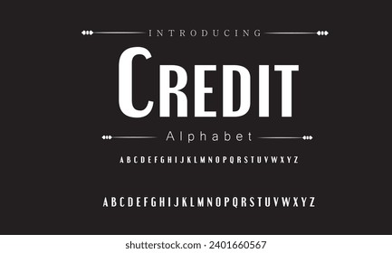 Credit Modern Bold Font. Sans Serif Font. Regular Italic Uppercase Lowercase Typography urban style alphabet fonts for fashion, sport, technology, digital, movie, logo design, vector illustration