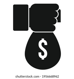 Credit money bag icon. Simple illustration of Credit money bag vector icon for web design isolated on white background