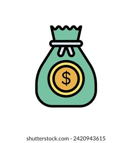Credit Money Bag Icon Vector Illustration