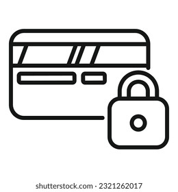 Credit money icon outline vector. Card error. Service bank